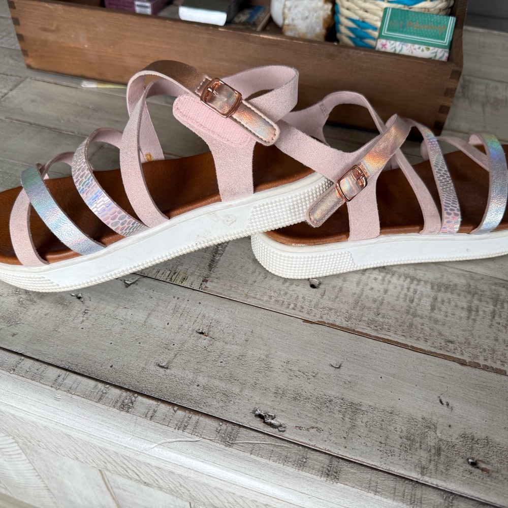 Stylish Pink and Silver Teen Sandals